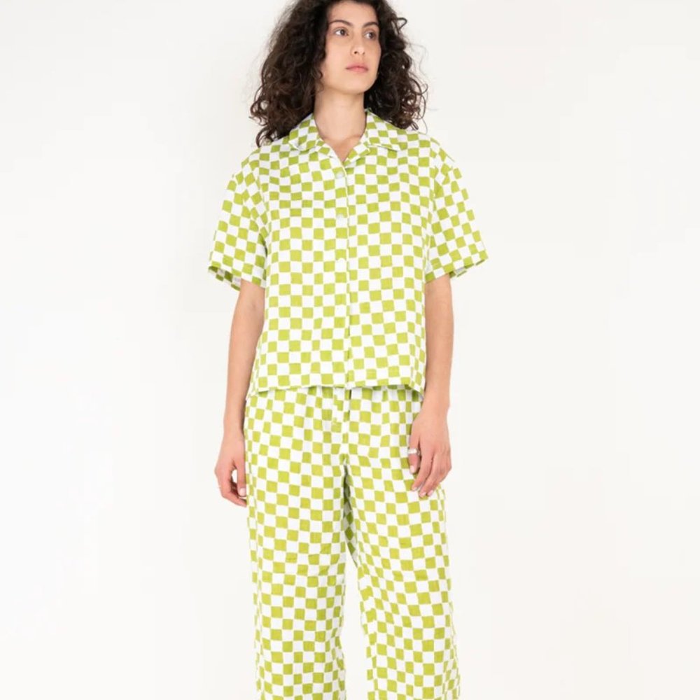 Holiday The Label, CHECK LONG SET - OLIVE
